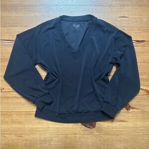 Athleta black long sleeve‎ modal v neckline pullover sweatshirt SIZE M